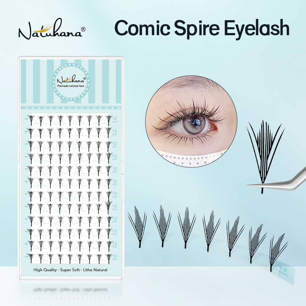 Eyelash Extension Volume Styles - NATUHANA Narrow Spiky Premade Fans Fairy