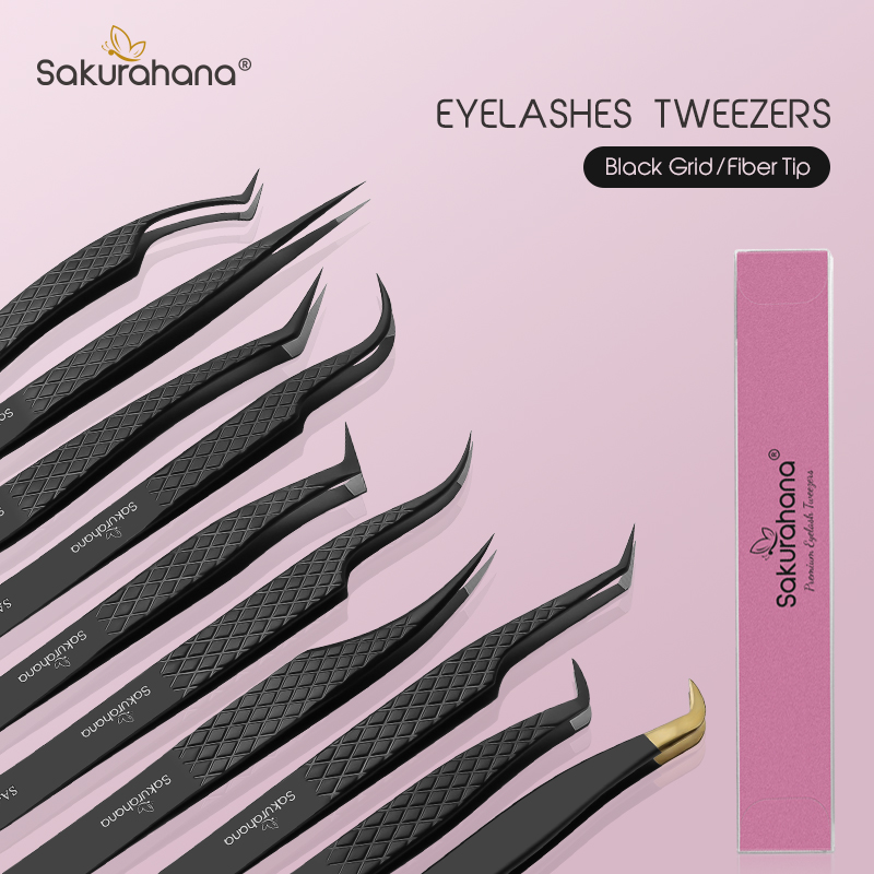 Mega Volume Lash - SAKURUHANA Professional Eyelash Tweezers Black Fiber