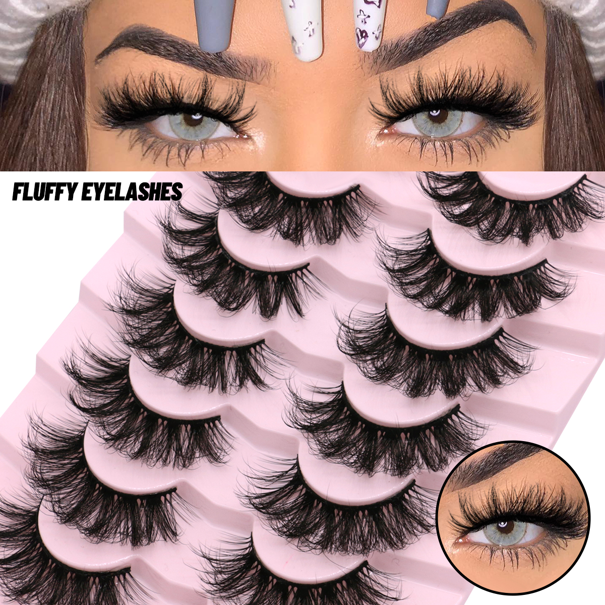 Eyelash Extension Last - GROINNEYA Lashes Mink Fluffy 5/7 Pairs