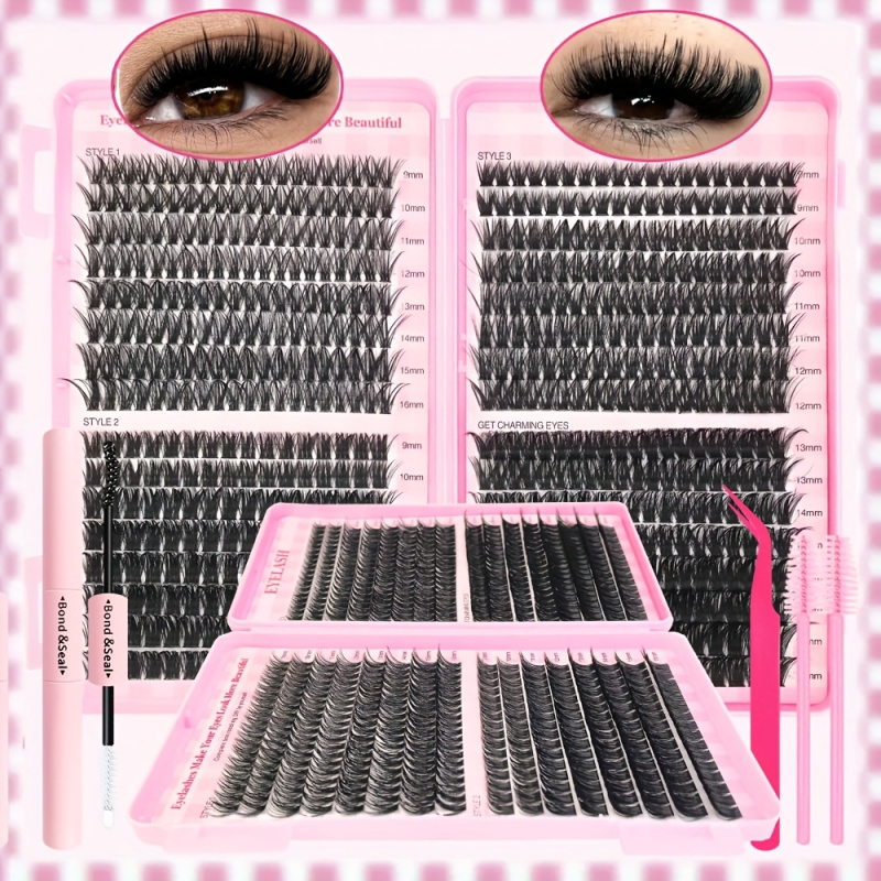 Eyelash Extension Last - 30/40/50/60/80/100D,Thick 9-16mm Pink Lash Book Style