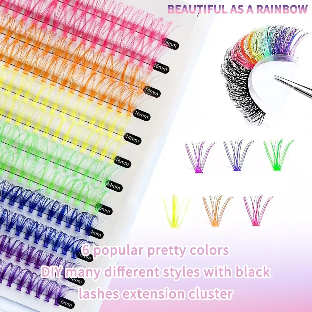 Eyelash Extension Last - Natural Cluster Colored False Eyelashes Long-Lasting