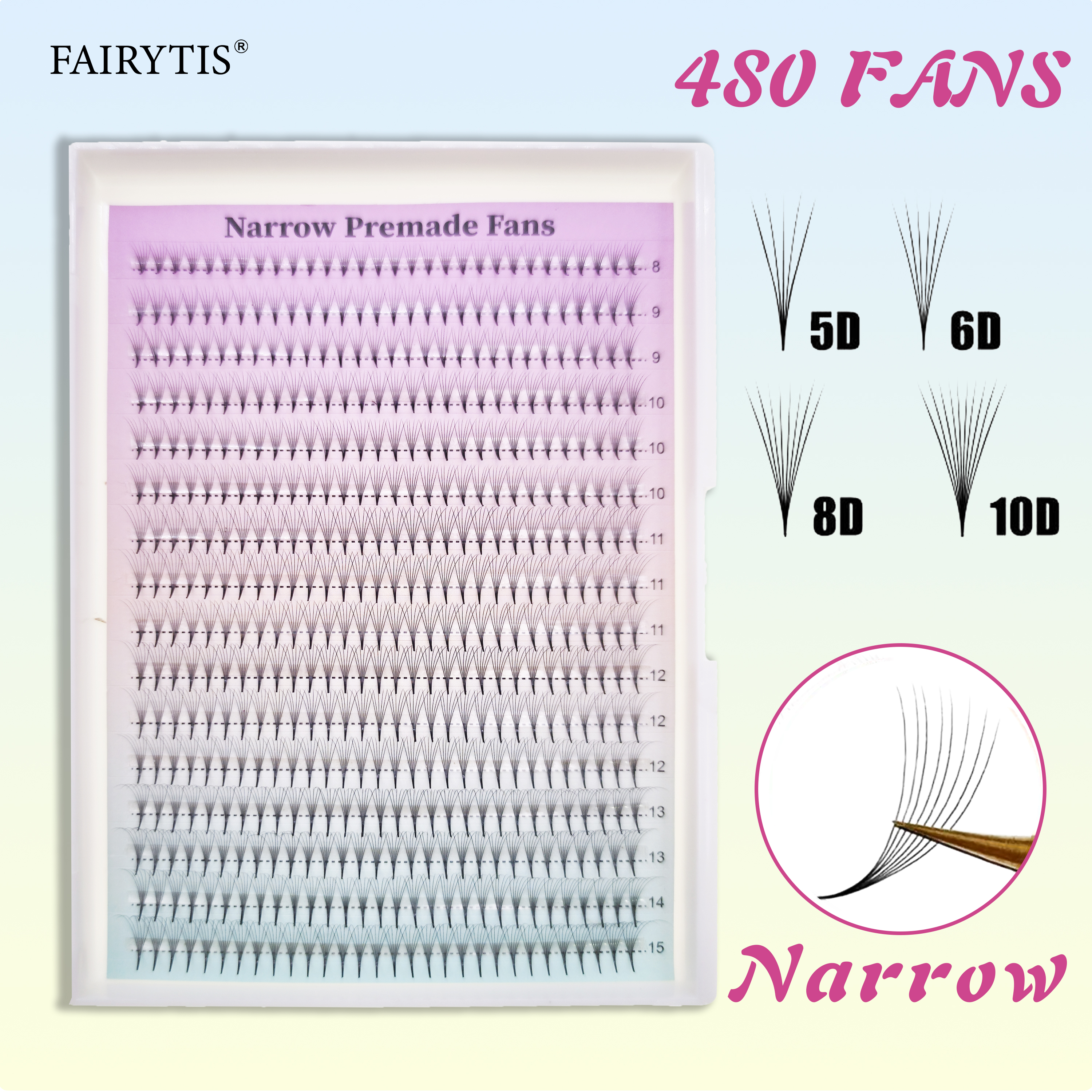 Mega Volume Lash - FAIRYTIS 480 Fans Premade Narrow Fans