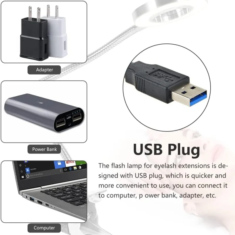 USB Eyelash Lamp LED Light Col - Eyelash Extension Options 评论和价格