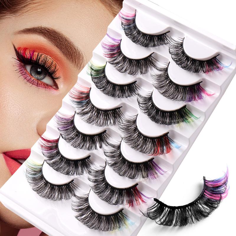 7 Pairs Colorful False Eyelash - Lashes Eyelash Extension 评论和价格