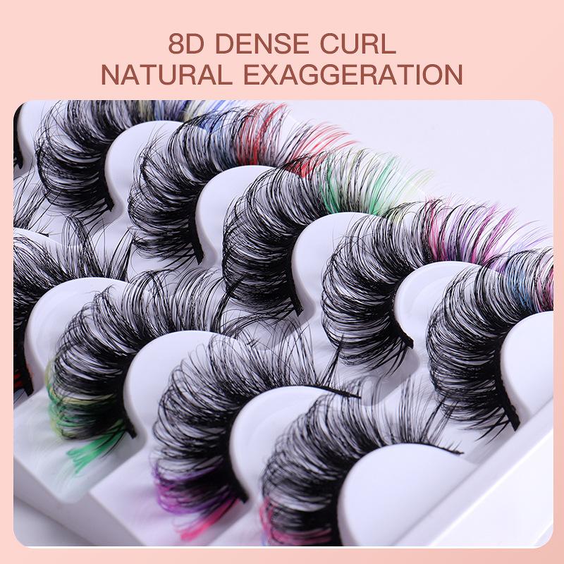 7 Pairs Colorful False Eyelash - Lashes Eyelash Extension 评论和价格