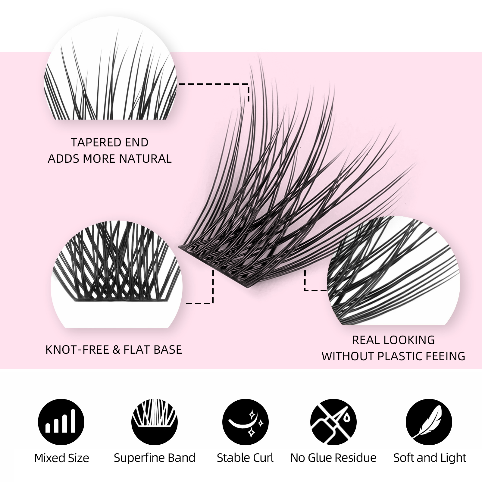 144 pcs DIY Cluster Segmented  - Eyelash Extension Russian Volume 评论和价格