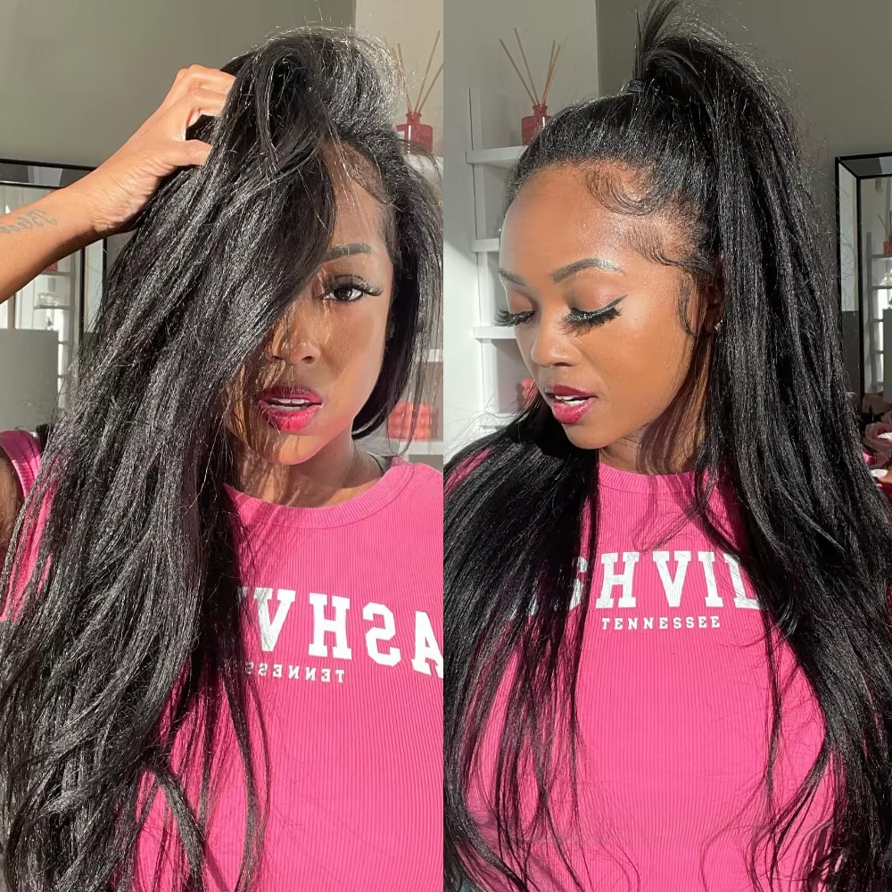 Geeta Yaki Drawstring Wig 13x4 - Eyelash Extension Natural Look 评论和价格
