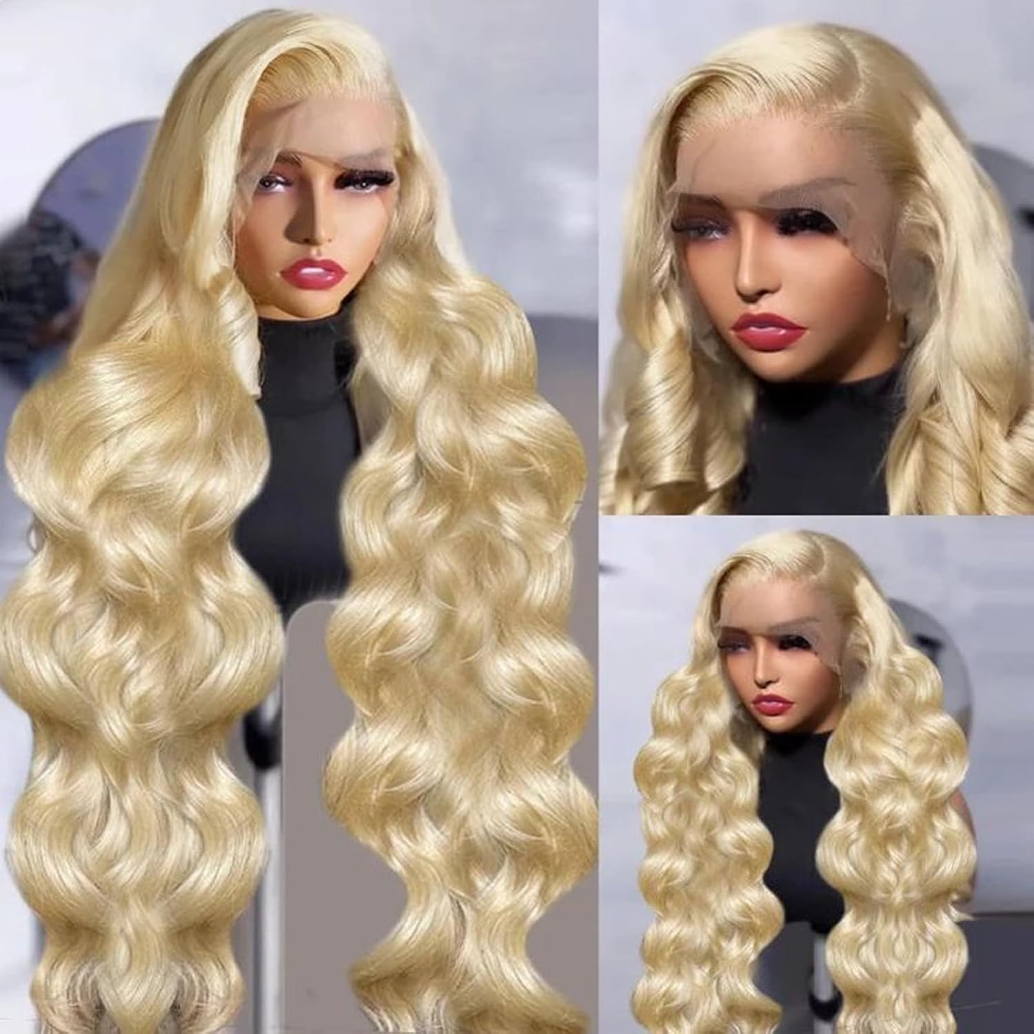 613 Honey Blonde 13x6 Lace Fro - Eyelash Extension Natural Look 评论和价格
