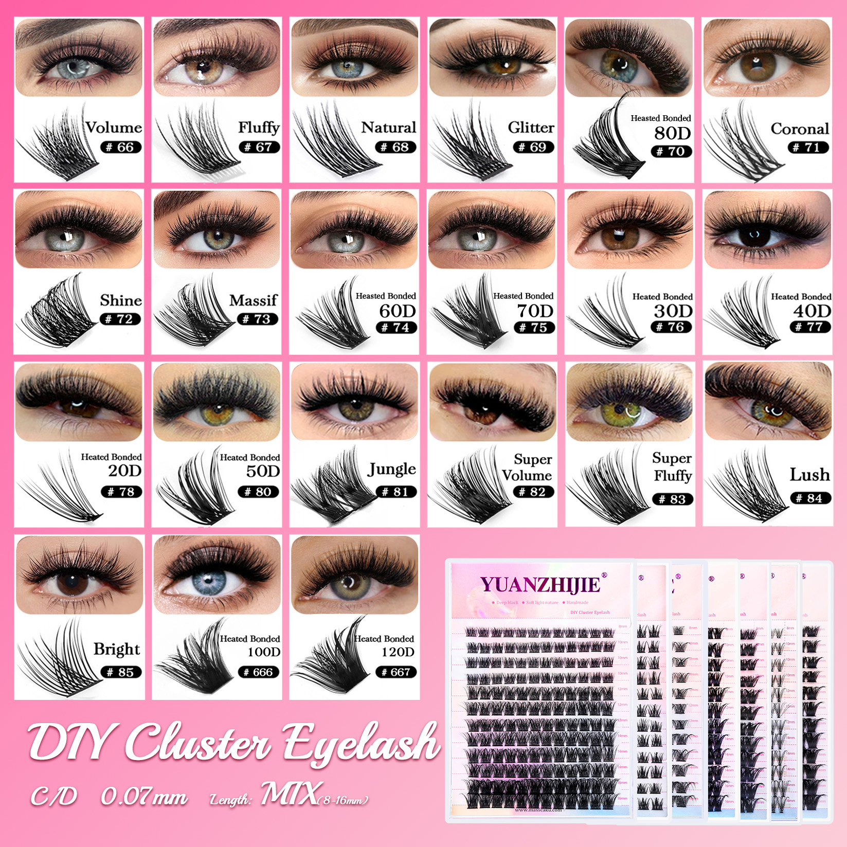 YUANZHIJIE New DIY Clusters Fa - Eyelash Extension Last 评论和价格