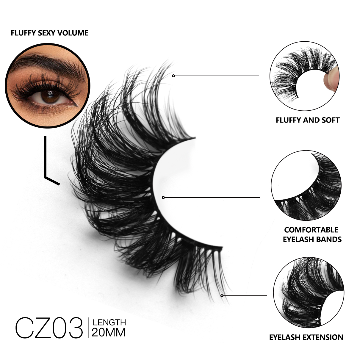 GROINNEYA Lashes Mink Fluffy 5 - Eyelash Extension Last 评论和价格