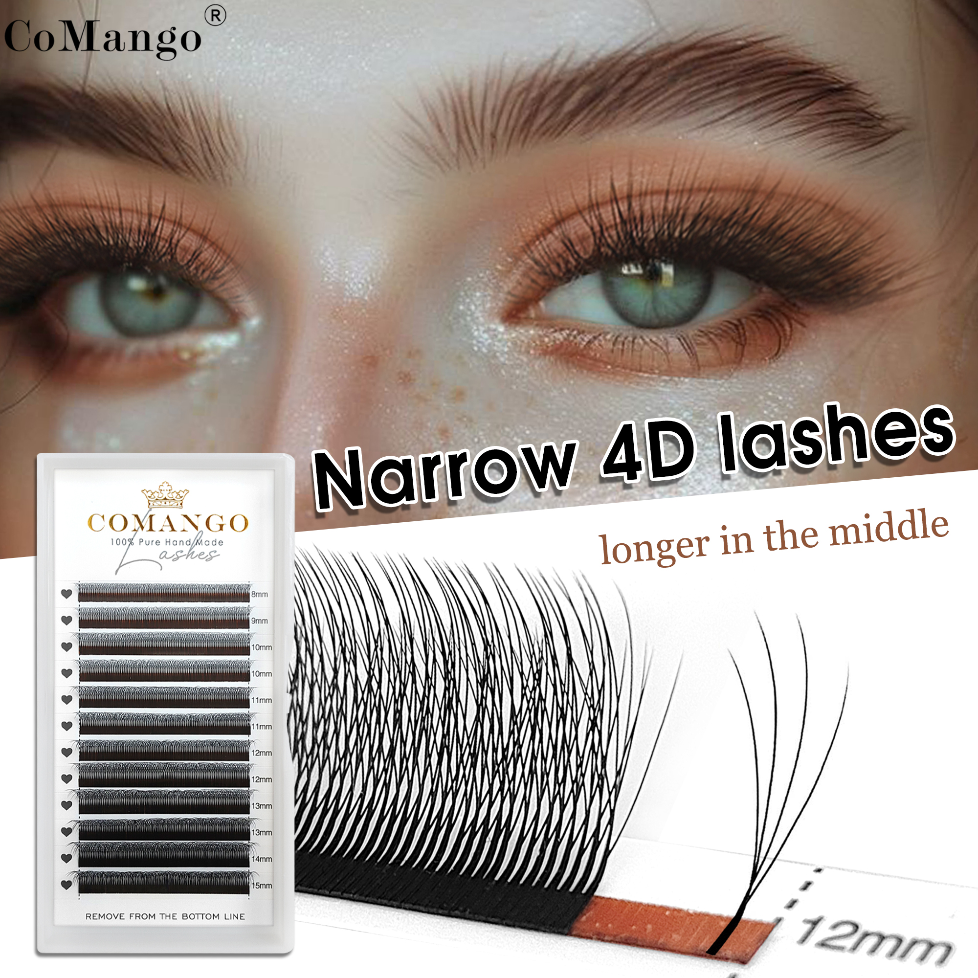 CoMango Narrow 4D Hand Woven W - Eyelash Extension Volume Styles 评论和价格