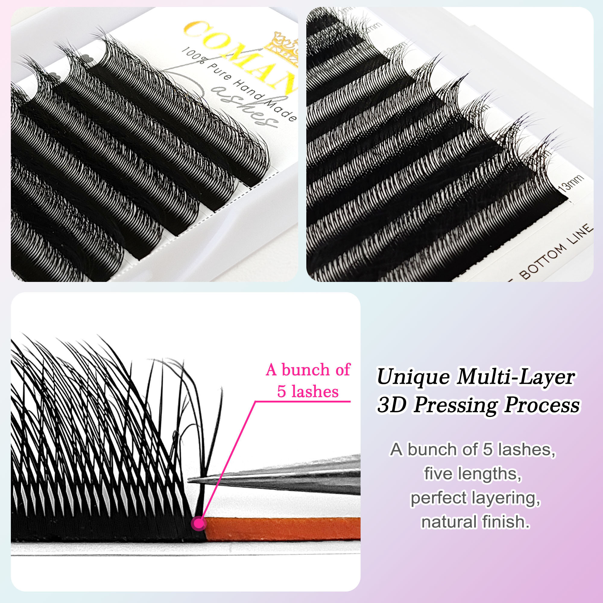 CoMango Fox 5D YY Shaped Eye L - Eyelash Extension Volume Styles 评论和价格