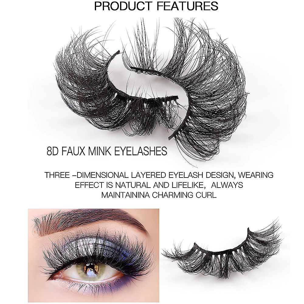 7 Pairs Faux Mink Eyelashes Lo - Eyelash Extension Last 评论和价格