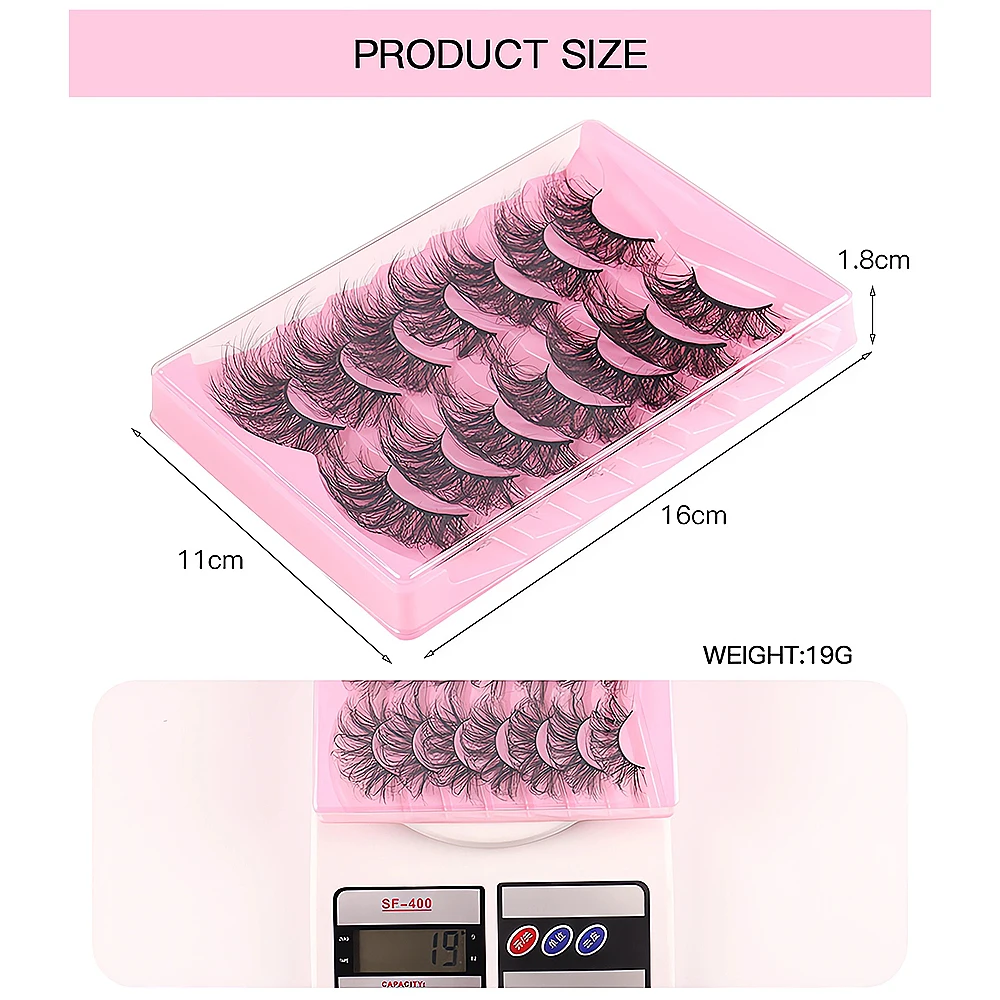 7 Pairs Faux Mink Eyelashes Lo - Eyelash Extension Last 评论和价格