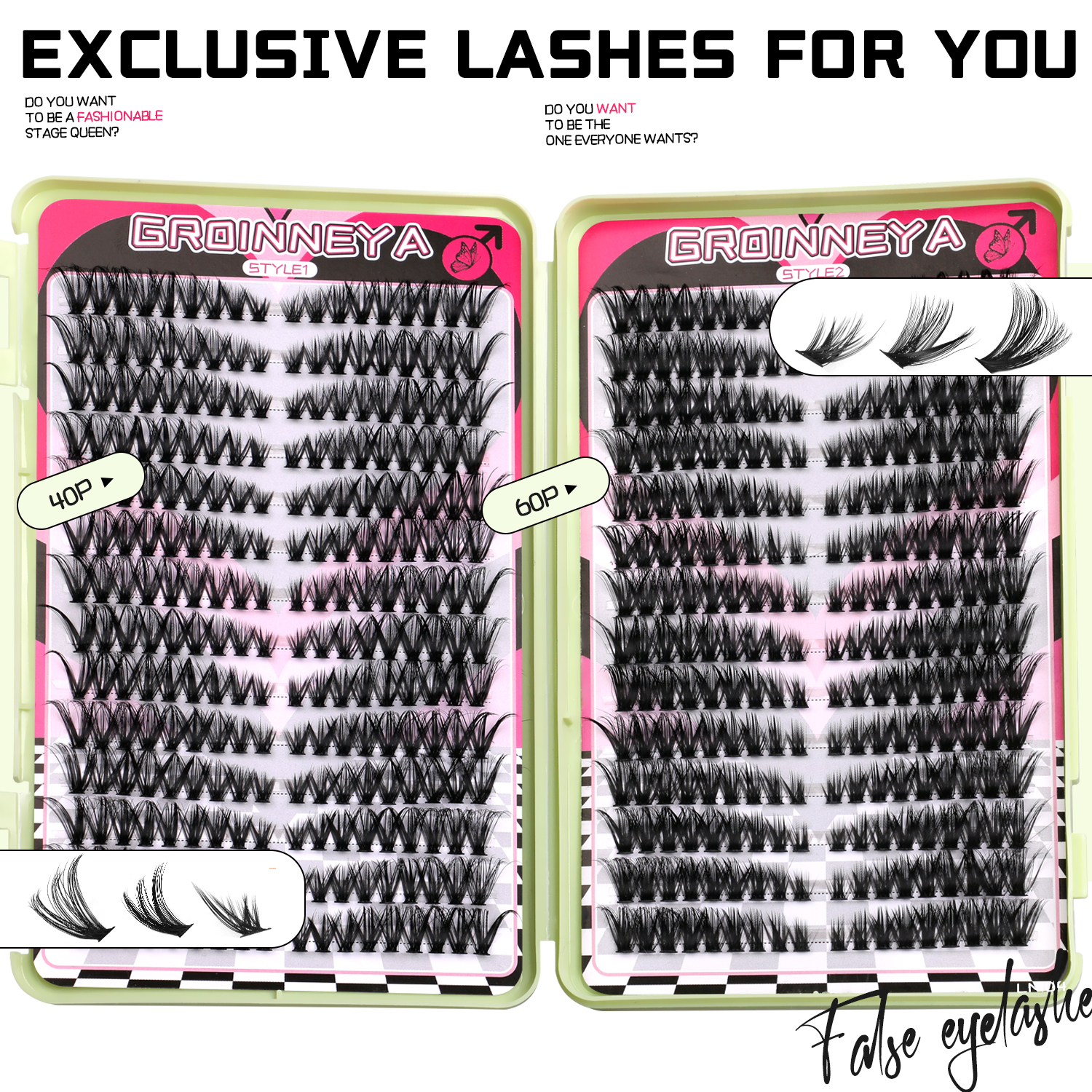 GROINNEYA DIY Lash Clusters​​  - Eyelash Extension Last 评论和价格
