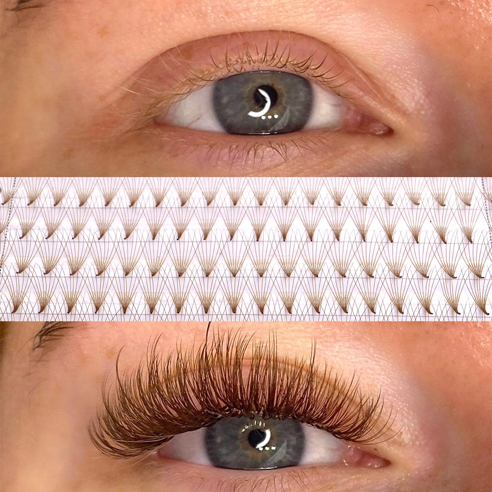 320 Colored Pointy Base Brown  - Eyelash Extension Review 评论和价格