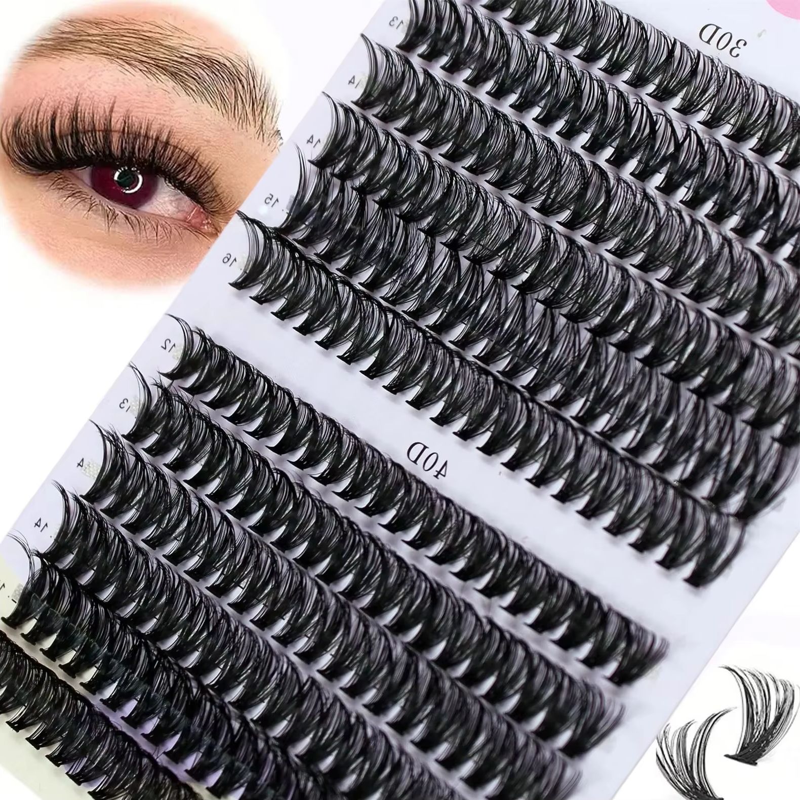 Natural Thick 30/40D Mix 12-16 - Eyelash Extension Russian Volume 评论和价格