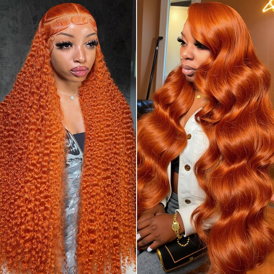 13x6 Ginger Orange Deep Wave L - Eyelash Extension Natural Look 评论和价格