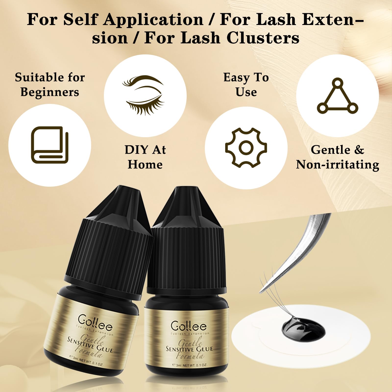 Gollee Eyelash Adhesive Cluste - Eyelash Extension Eye Irritation 评论和价格