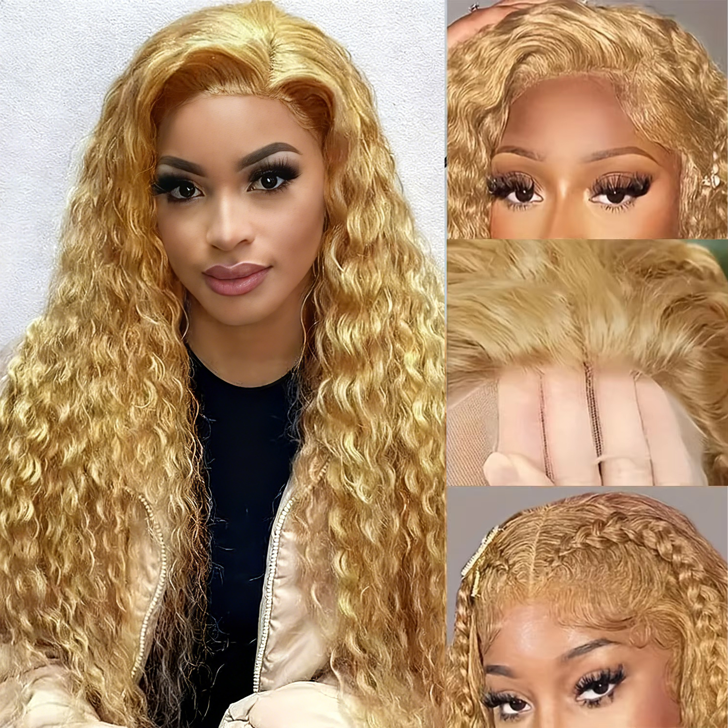 34 38Inch Honey Blonde Wig Hum - Eyelash Extension Natural Look 评论和价格