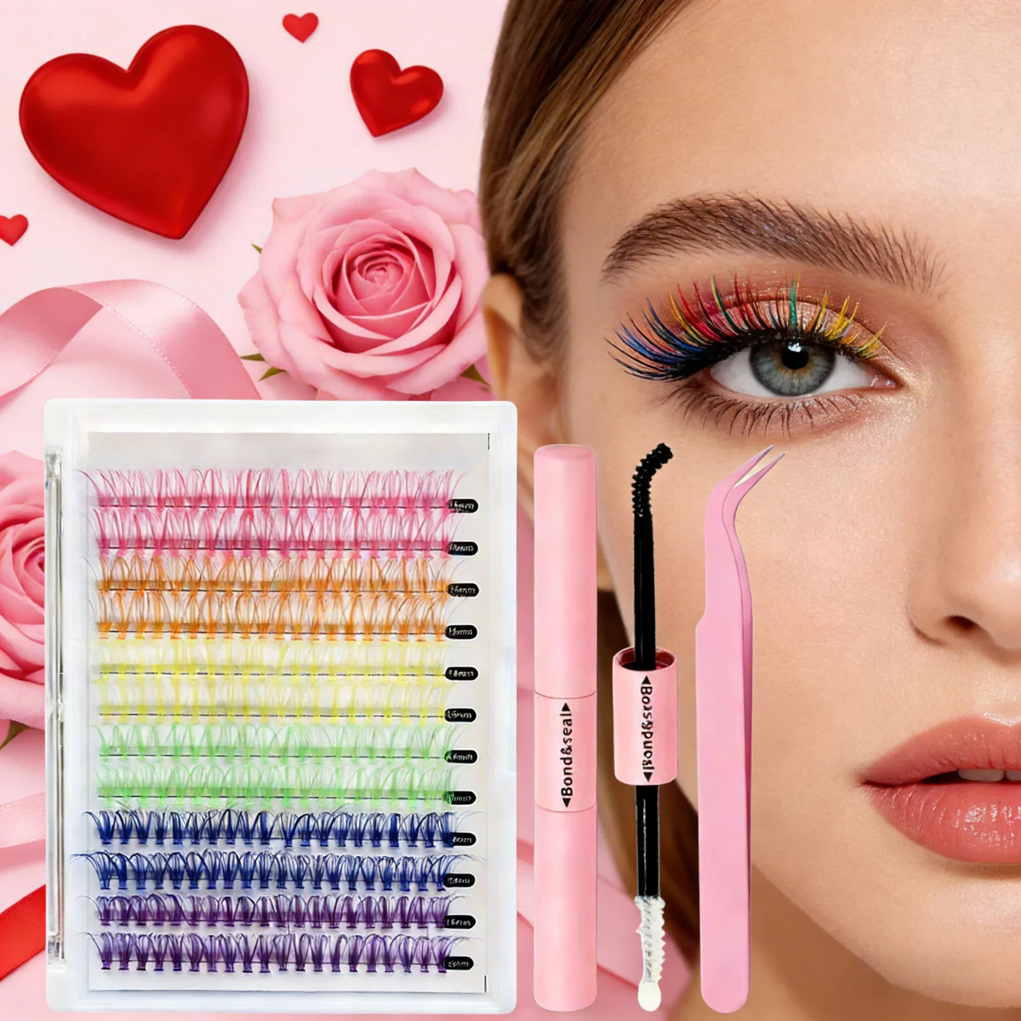 Natural Cluster Colored False  - Eyelash Extension Last 评论和价格