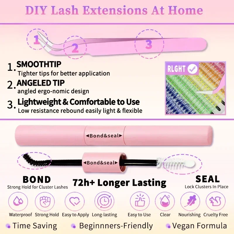 Natural Cluster Colored False  - Eyelash Extension Last 评论和价格