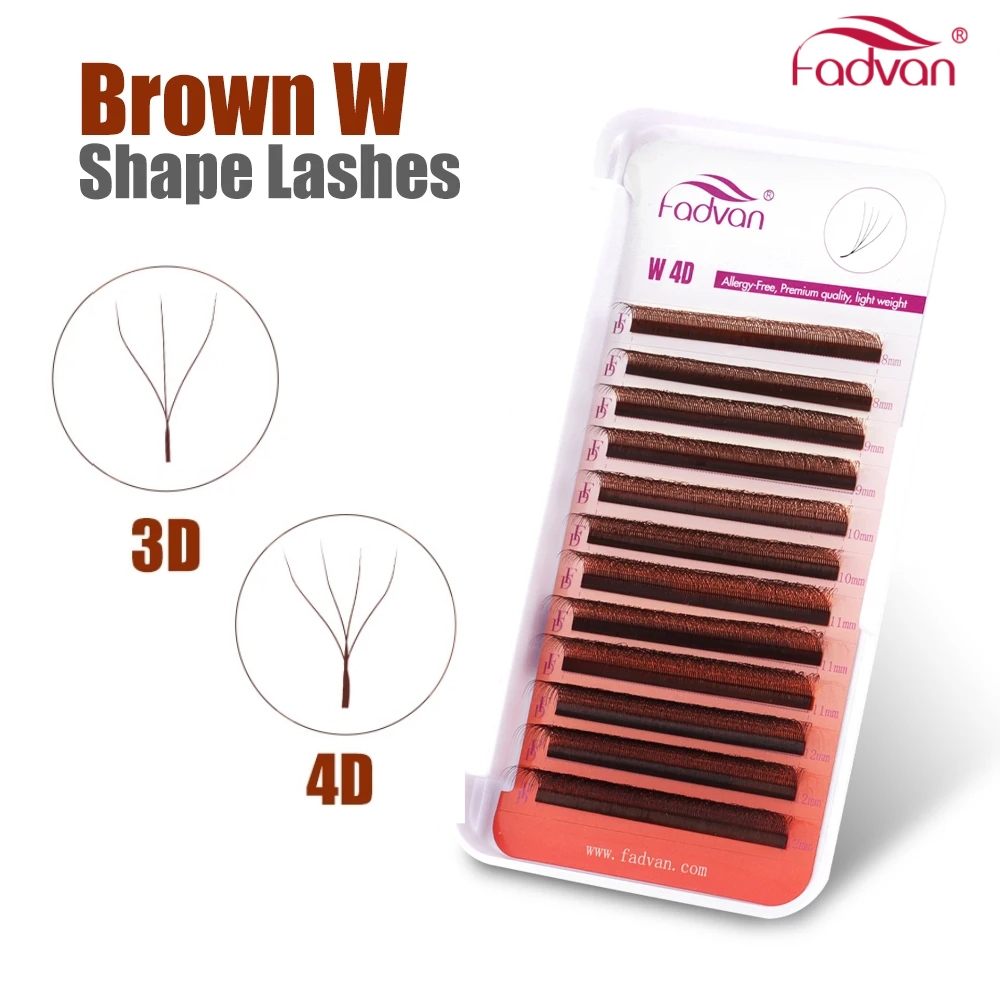 FADVAN Brown 3D/4D W Shape D C - Eyelash Extension Last 评论和价格