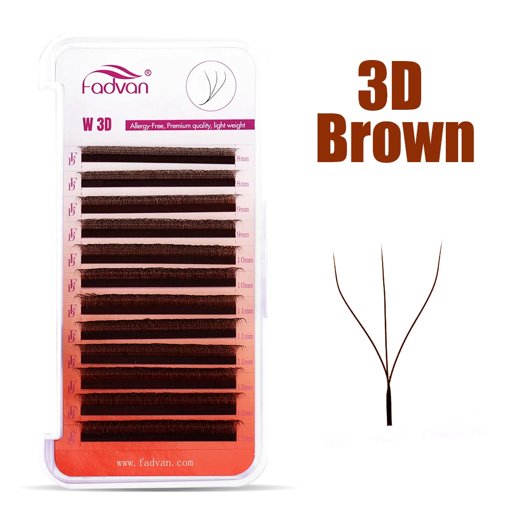 FADVAN Brown 3D/4D W Shape D C - Eyelash Extension Last 评论和价格