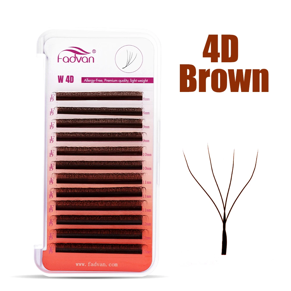 FADVAN Brown 3D/4D W Shape D C - Eyelash Extension Last 评论和价格