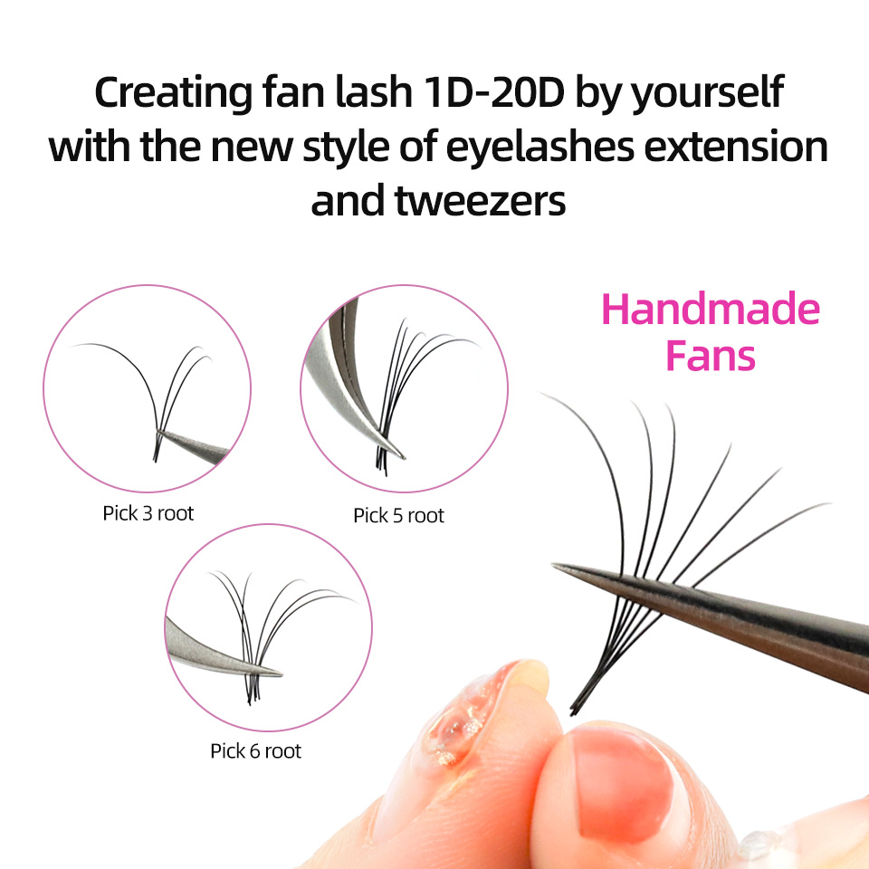 RUJADE 5 Cases/Lot False Eyela - Eyelash Extension Russian Volume 评论和价格